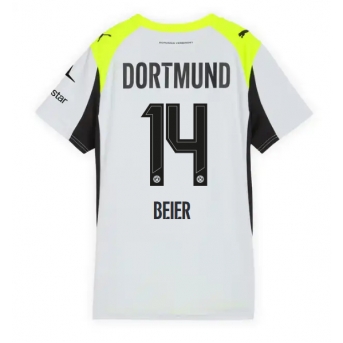 Billige Fotballdrakt Borussia Dortmund Maximilian Beier #14 Replika Bortedrakt Dame 2025-26 Kortermet